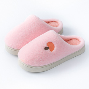 Pantuflas de Algodón para el Hogar, Otoño e Invierno, con Bordado, Color Sólido, Afelpadas, Cálidas, Diseño Antideslizante para Parejas - Product Image 6
