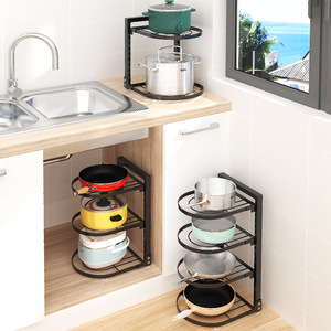 Factory Manufacture <b>Kitchen</b> Floor Vegetable Items Rotating Shelving Storage Rack Household Commodity <b>Shelf</b> - Product Image 3
