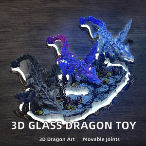 Dragón de cristal impreso en 3D, articulado y móvil, superventas en internet, decoración con temática animal para maternidad - Product Image 2