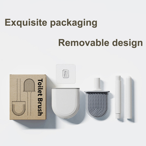 Brosse de nettoyage de toilettes en silicone détachable et portable, vente en gros, offre spéciale - Product Image 2