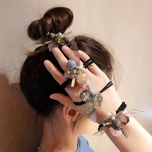 Multiple Models Hot Selling Temperament Light Luxury <b>Sweet</b> Rubber Band Girl's Ponytail Headband Fashionable Jewelry Wholesale - Product Image 1