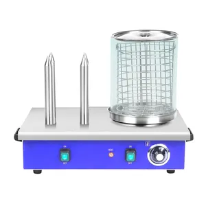 Commercial Stainless Steel Electric 4 Rod Hot Dog Steamer with Bun Warmer