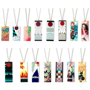 Collier en métal Anime Demon Slayer Kimetsu no Yaiba Rengoku Kyoujurou Kanroji Mitsuri Kochou Shinobu pendentif collier bijoux - Product Image 1