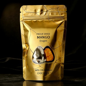 ถุงซิปล็อคไมลาร์พิมพ์โลโก้ตามสั่ง OEM ถุงพลาสติกซิปล็อคฟอยล์อะลูมิเนียมแบบตั้งได้สำหรับบรรจุภัณฑ์อาหารช็อกโกแลต - Product Image 2