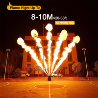 Igreslite 3000W Machine à flammes à cinq têtes, projecteur de feu de scène contrôlé DMX512, hauteur 8-10M pour spectacles en extérieur