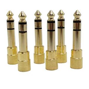 Gold Plated 6.35mm 1/4 inch Male to 3.5mm Female Plug Connector Adapter 6.35 mm Male to 3.5 mm Female Gold 3.5 to 6.5 Audio Jack