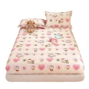Drap-housse en coton 1,5 m à imprimé dessin animé, housse de lit pour dortoir étudiant, protège-matelas, utilisation quatre saisons - Product Image 5