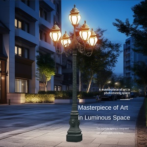 โคมไฟสวนสไตล์ยุโรป 3x3.5 เมตร 80w 60w โคมไฟสี่เหลี่ยม โคมไฟถนน อลูมิเนียมอัลลอยด์หนา โคมไฟสนาม โคมไฟถนน - Product Image 3