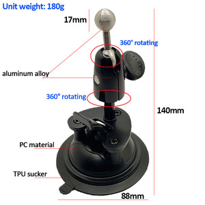 Fuerte 88mm TPU tintado ventosa nuevo soporte de teléfono accesorio para autobús coche <span class=keywords><strong>Taxi</strong></span> camión 17mm Base de montaje de bola soporte giratorio para tableta - Product Image 3