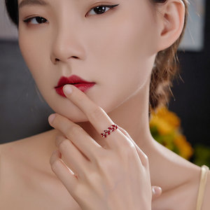 Dropshipping Phổ Biến 18K Vàng Tự Nhiên <span class=keywords><strong>Ruby</strong></span> Kim Cương Nhẫn Với Đá Quý Tự Nhiên - Product Image 4