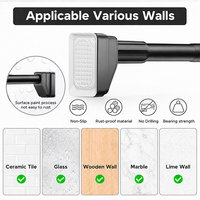 YIJIALE 800K Ensembles/Mois Vente en Gros Tringle à Rideaux Robuste en Acier au Carbone 32mm 1.1-4.0m avec Verrou Interne pour Fenêtre de Salon