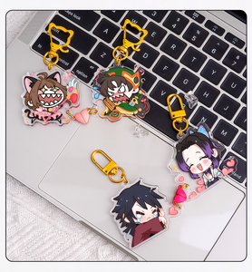 Chất lượng cao đôi hai mặt UV in ấn tùy chỉnh vài Acrylic nam châm trái tim Keychain Bộ những người yêu thích nhựa móc chìa khóa quyến rũ - Product Image 4