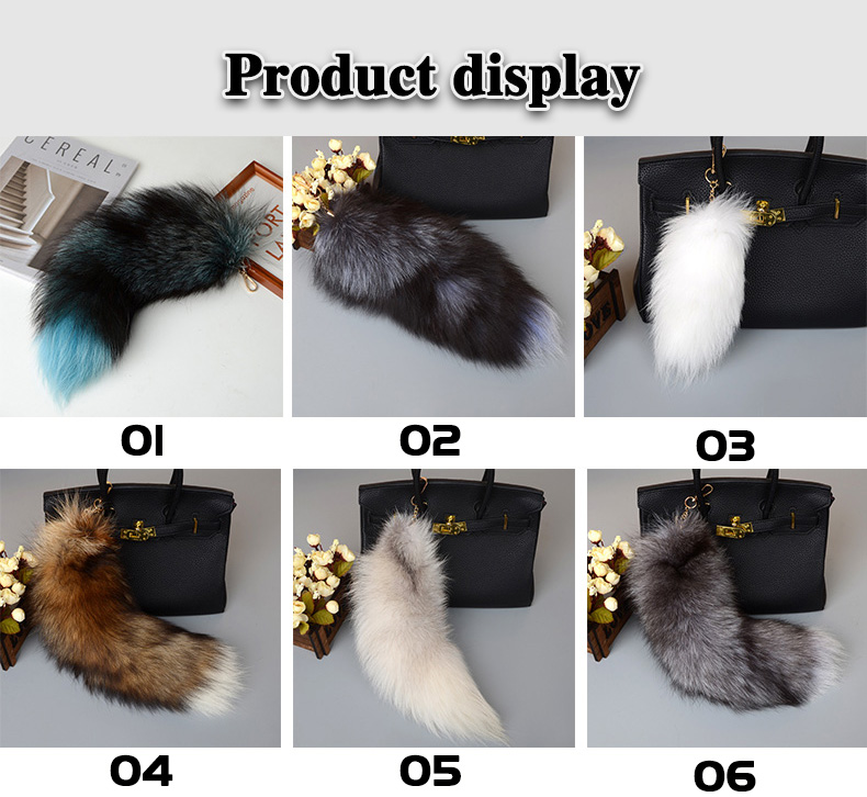 Factory Direct Price Real Fox Fur Tail Fluffy Fox Fur Tail Fox Fur Tail Keychain