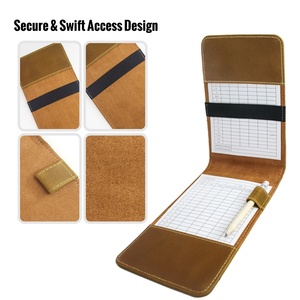 Boshiho <b>Golf</b> Scorecard Holder Customn Crazy Horse Leather <b>Golf</b> Scorecard Yardage Cover Book Holder with Pen & 2 Score Cards - Product Image 5