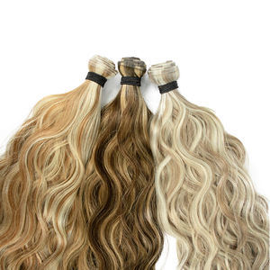 Extensión de cabello humano <span class=keywords><strong>2022</strong></span>, nuevo diseño, tejido a mano, extremos gruesos, se puede cortar, Invisible, Genius Weft, 100% - Product Image 4