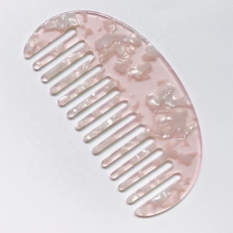 Handmade cellulose acetate hair comb for bride, private logo men's acetate beard without handle