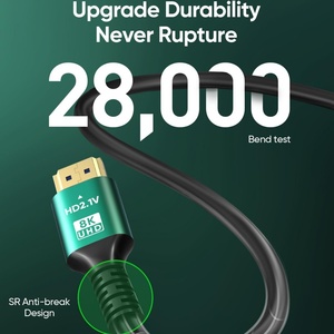 Câble vidéo HDTV Ultra HD 8K Premium, version 2.1, 48 Gbps, 8K 60 Hz, conducteur en acier plaqué cuivre doré pour téléviseur, moniteur, PC, ordinateur portable - Product Image 2