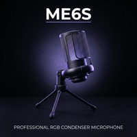 Micrófono de condensador USB profesional ME6S de 192kHz con control táctil de silencio y ganancia, micrófono para juegos, streaming y grabación de podcasts.