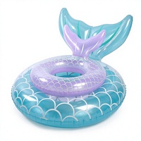 Bouée gonflable queue de sirène en PVC pour bébé avec poignée, pour piscine extérieure, divertissement aquatique 90 #   70 #