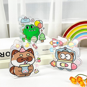 Porte-crayons en plastique transparent durable à motif de dessin animé, organisateur de bureau pour enfants, fournitures de rentrée scolaire, design animal mignon - Product Image 2