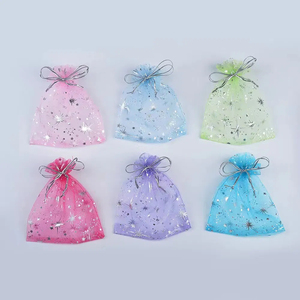 Sac en organza à cordon avec logo, réutilisable, pour emballage cadeau de mariage, petite pochette de luxe en organza pour bijoux, sac cadeau - Vente chaude - Product Image 6