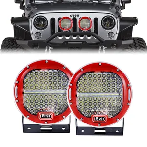 High Quality 105W Round Red Led Spot Driving Work Light 7 9 Inch Atv 4X4 Boat Off Road Head Light