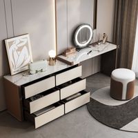Meubles de chambre pour filles style crème coiffeuse de chambre à coucher tiroir intégré armoire de table de maquillage télescopique multifonctionnelle