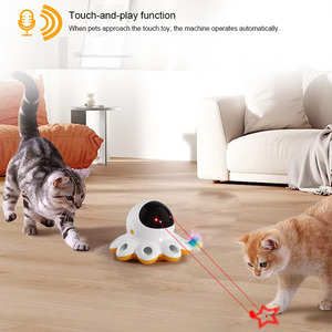 Jouet interactif et écologique rechargeable 2-en-1 pour chat au laser et à taupe Smart Indoor 360 Degrees Rotation Voice Control Plastic - Product Image 4