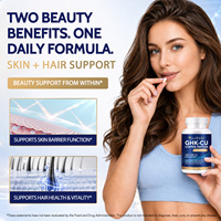 Acentiallabs 120 gélules liposomales GHK-Cu Peptide de Cuivre 300mcg pour l'élasticité de la peau et la vitalité des cheveux chez les femmes et les hommes