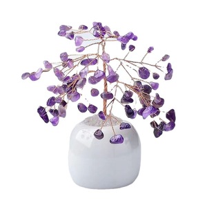 <b>Crystal</b> <b>Tree</b> Ornament Amethyst Rose Quartz Citrine Green Aventurine Round Shape Home Decoration Gift For Graduation - Product Image 2