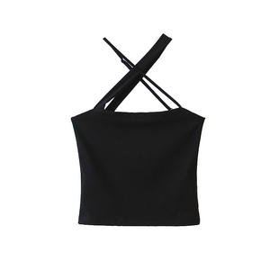 Top Halter con Cuello Cruzado Happy Plus para Mujer, Color Blanco Sólido, Tejido de Algodón, Talla Grande N8318 - Product Image 3