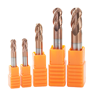 3/8 Inch Carbide Ball Nose End Mill 4 Flute - AlTiN Coated CNC Router Bit For Steel & Brass
