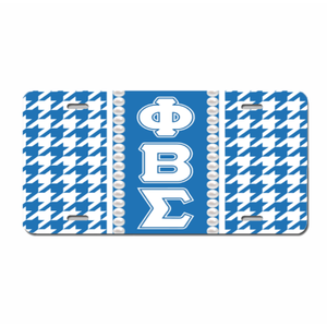 Plaque d'immatriculation de voiture personnalisée Phi Delta <span class=keywords><strong>Kappa</strong></span> avec lettres grecques, motif pied-de-poule classique, accessoire pour véhicule - Product Image 2