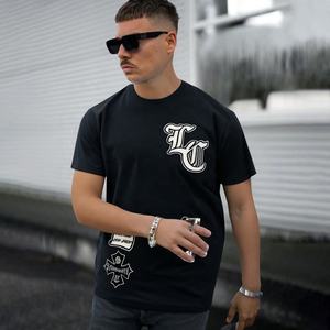 Jersey de cuello redondo de algodón 100% de alta calidad, gran oferta de verano, Camiseta con estampado de energía oscura de estilo callejero, diseño personalizado, tela ODM lavada - Product Image 1