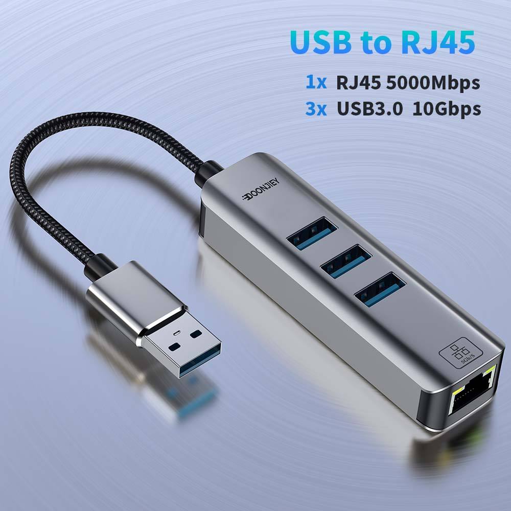 Gris USB3.0 3 ports USB3.0 Ethernet 5 Gbit/s