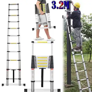 4.4m 5m 6m Folding Step Ladder Aluminum Telescopic Extension Aluminum Ladder