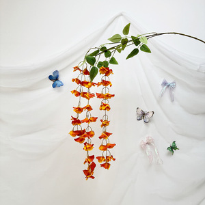 Usine de fleurs artificielles Meiyu Craft, guirlandes de glycine artificielles suspendues 138 cm, fleurs en soie faites à la main, décoration pour toits, pavillons, cours. - Product Image 3