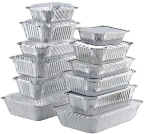300ml 500ml 800ml 1000ml 1200ml 2000ml square aluminum foil disposable lunch box with transparent, paper cover, color cover