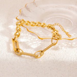 European And American Style <b>Titanium</b> Steel Bracelet Geometric <b>Chain</b> Women's Everyday Wear - Product Image 2