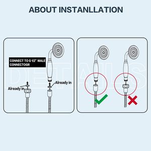 Pomme <span class=keywords><strong>de</strong></span> douche à main en laiton avec tuyau <span class=keywords><strong>de</strong></span> 59 cm, finition or brossé, écologique, haute pression, valve en céramique, pulvérisateur <span class=keywords><strong>de</strong></span> salle <span class=keywords><strong>de</strong></span> <span class=keywords><strong>bain</strong></span> - Product Image 6