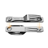 Fourchette-cuillère en acier inoxydable RON, pratique, pour le camping en plein air, série d'équipements pliables, couverts portables multi-usages, toutes saisons
