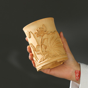 Zhuqi Pavilion Hand Carved Bamboo Pen Holder With Deer Landscape Design For Calligraphy And Tea Ceremony Use - Product Image 4