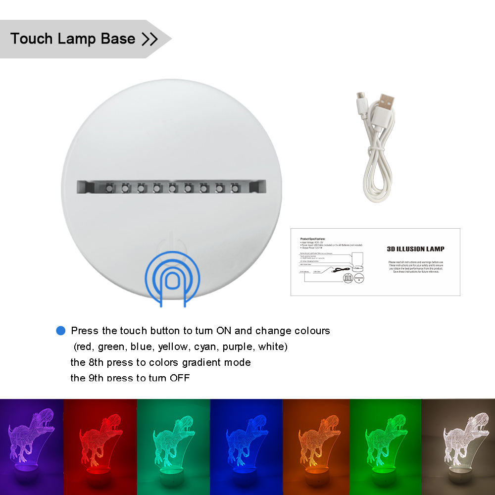 Base de lampe blanche (7 couleurs)