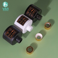 YAN Packaging Flacon vide de luxe à épaule plate, noir mat et blanc, 120 ml, avec bouchon à vis, pour diffuseur de parfum d'ambiance à bâtonnets