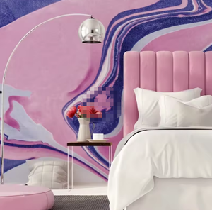 Pink <strong>Purple</strong> Mixing Color Abstract Art Peel and Stick <strong>Marble</strong> Pattern <strong>Wallpaper</strong> - Product Image 4