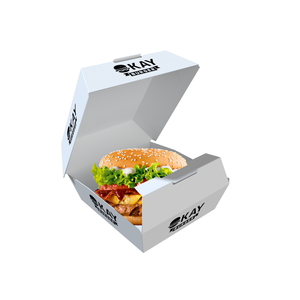 6x6 pulgadas para llevar almuerzo embalaje patatas fritas comida rápida tinta de soja caja de cartón blanca Concha hamburguesa caja de grado alimenticio personalizado - Product Image 2