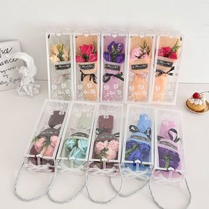 SPR Bouquet di Rose Simulate in Sapone per San Valentino e Matrimoni, 3 Fiori Quadrati in Confezione Regalo Media, Colore Personalizzabile, Alta Qualità - Product Image 1