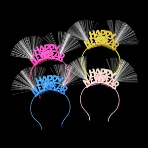 LED Blinking Neon Party 2024 Blinds Led Glasses Light Up Eye Wear Headband New Year Toy Gift Navidad Christmas Decoration