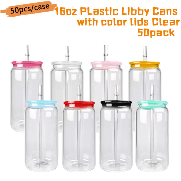 Bicchieri di plastica da 16oz con coperchi colorati