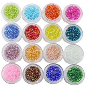 Perles de verre transparentes de couleurs mélangées en gros, 20g/sac, tailles 6/0 8/0 11/0 2mm 3mm 4mm pour la fabrication de bijoux et boucles d'oreilles DIY - Product Image 1